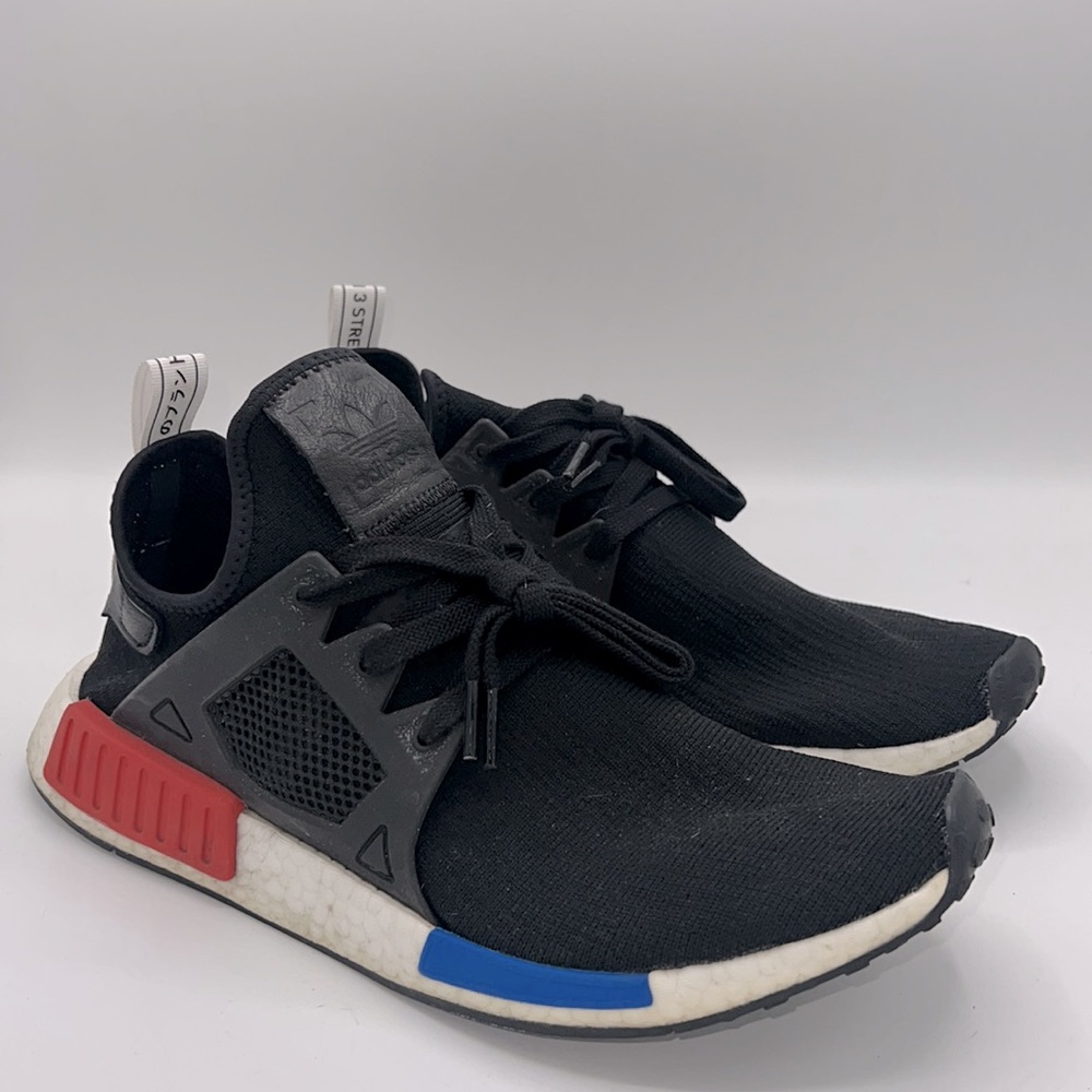 Adidas NMD R1 (2015/2017), Core Black Lush Red, Sz 10.5, worn,